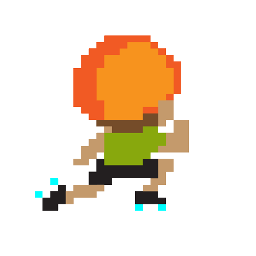 Skater with an orange helmet